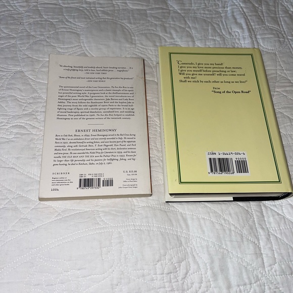 Two classic books: Leaves of Grass by Whitman & The Sun Also Rises by Hemingway - Picture 2 of 2